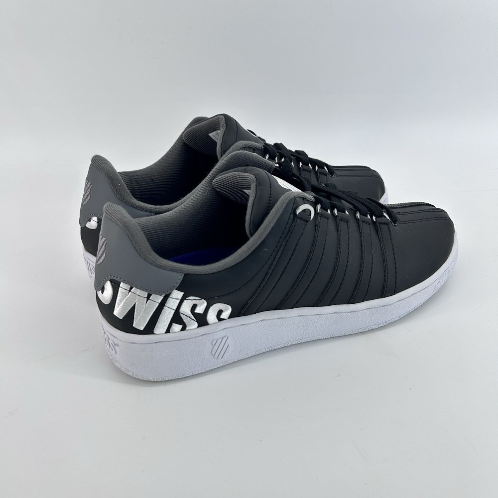 Black Leather Court Sneakers Mens 12 Minimalist Casual School Shoes K Swiss